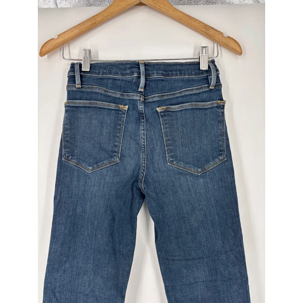 FRAME Jeans Womens 26 Blue Le High Straight Raw Hem Stretch‎ Denim Pants